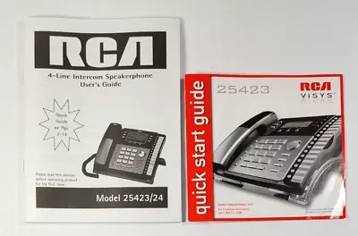 RCA Visys 25423/4 4-Line Intercom Speakerphone User's And Quick Start Guides • $9.99