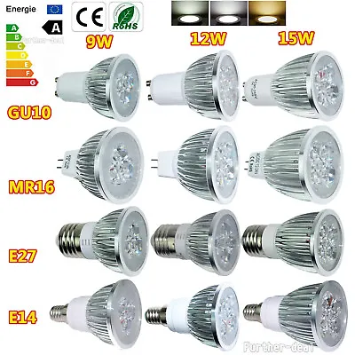 Bright  MR16 GU10 E27 E14 9W 12W 15W Dimmable LED Spotlight Light Bulb Lamp • $1.25