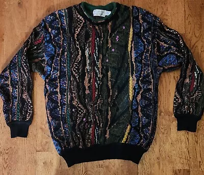 Vintage St Croix Knits Textured Coogi Style Multicolor Sweater Size Medium  • $64.99