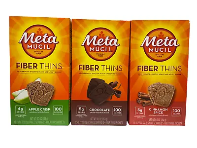 Metamucil Digestive Health Fiber Thins 3pk - Apple Chocolate Cinnamon Spice • $23.18