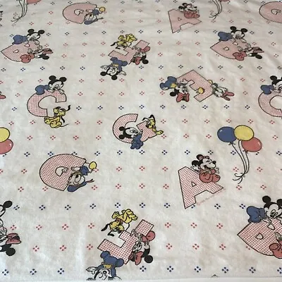 Vintage 1984 Disney Babies Flannel Baby Receiving Blanket ABC’s • $10