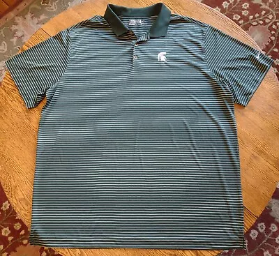 Nike Golf Polo Shirt Michigan State Spartans MSU Men's 3XL Green White Stripes • $25