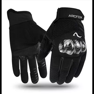 ARCFOX Motorcycle Gloves Carbon Fiber Touch Screen Summer Full Finger Gloves • $14.99