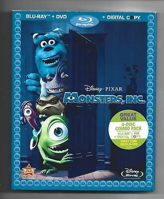 Monsters Inc. (Blu-ray Disc 2009) NEW 4 Disc With Slipcover • $20