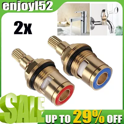 2x Tap Valve 1/2 Cartridge Replacement Ceramic Disc Gland Quarter Turn 20teeth • £4.89