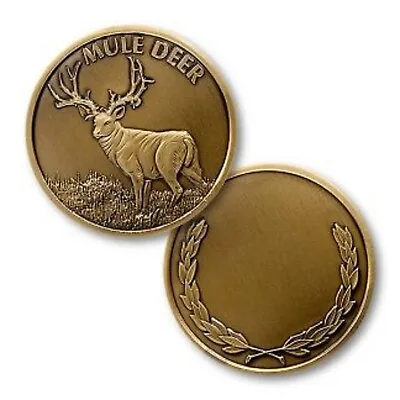 Mule Deer 1.75  Bronze Engravable Challenge Coin • $34.99