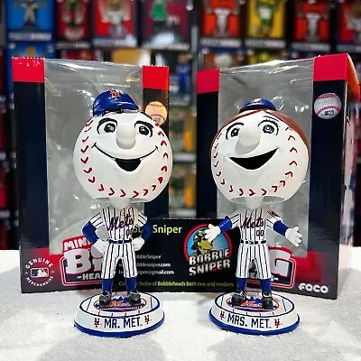 MR MET MRS MET New York Mets Mascot  Citi Field  Mini Bighead MLB Bobblehead • $89