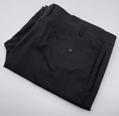 Ralph Ralph Lauren Dress Pants Men 42x32 Gray Plaid Design Blue Label Flat Front • $16.99