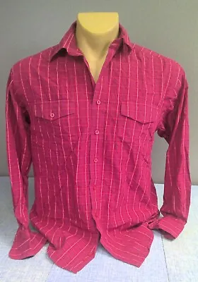 Wrangler Gold Button Up Shirt Long Sleeve Plaid Men's Medium • $11.99