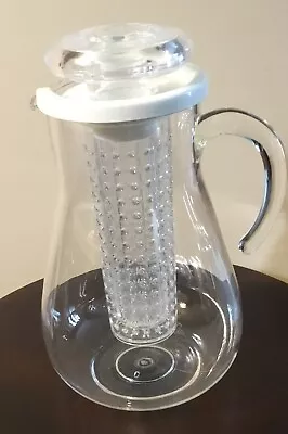 Clear Acrylic Pitcher With Ice/Fruit Infusion Tube-96oz. • £15.91