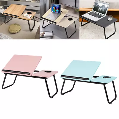 Folding Laptop Table Bed Tray Sofa Lap Portable Computer Desk Stand Breakfast • £11.94
