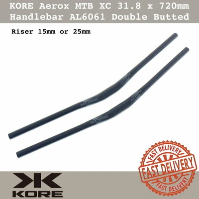 $30 • Buy KORE Aerox MTB XC Handlebar 31.8 X 720mm AL6061 Double Butted Riser 15mm/25mm