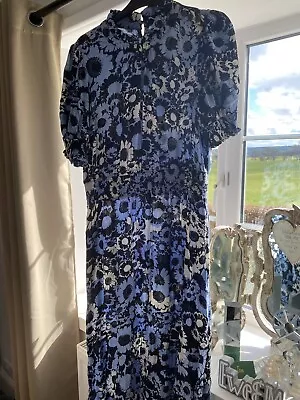 M&S Stunning Blue MIDI Dress Size 16 • £10