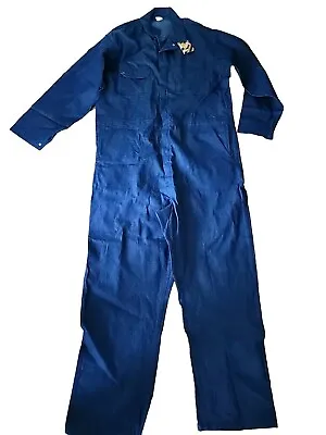 Vintage 70s Big Ben Wrangler Mens Regular Sz 50  Denim Coveralls Bibs USA NWT • $51