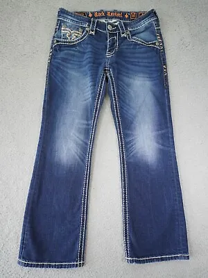 Rock Revival Jeans Mens 32 Blue Medium Wash Denim Nero Slim Boot Flap Pocket • $69.99