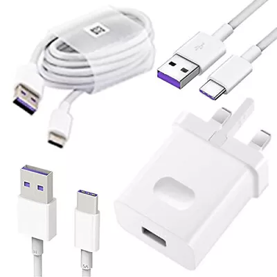 Huawei Fast Supercharger 5A Plug +Type C USB Cable For P40 P30 Pro Lite • £3.75