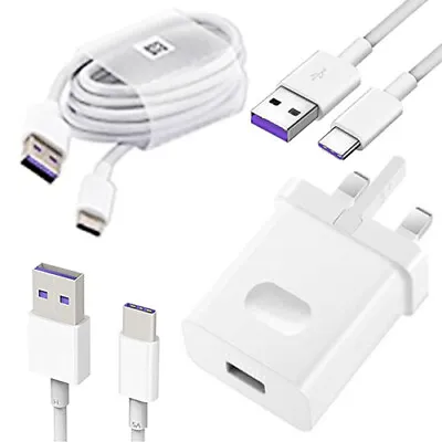 £13.99 • Buy New Huawei 5A Fast Wall Supercharger Plug +Type C USB Cable For P40 P30 Pro Lite