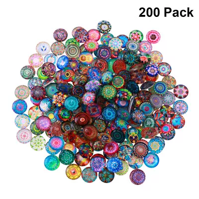 100/200pcsTree Of Life Glass Beads Round Mosaic Tile Mosaic Printed Glass /Pack • $17.49