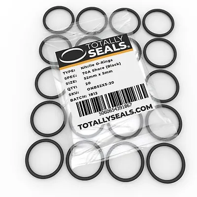 Totally Seals® O Rings - 5mm Cross Section Nitrile NBR Black Rubber Metric Oring • £7.24