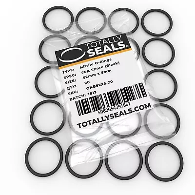 Totally Seals® O Rings - 5mm Cross Section Nitrile NBR Black Rubber Metric Oring • £6.67