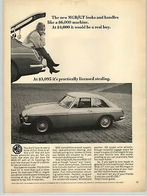 1966 MGB/GT 2 Door Hardtop Sportscar Girl In Trunk Photo Vintage Car Print Ad • $9.99