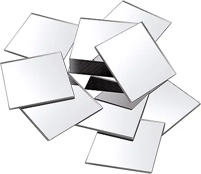 Mini Size Square Mirror Tiles Adhesive Small Square Mirror Tiles Craft Mirror Ti • $16.30