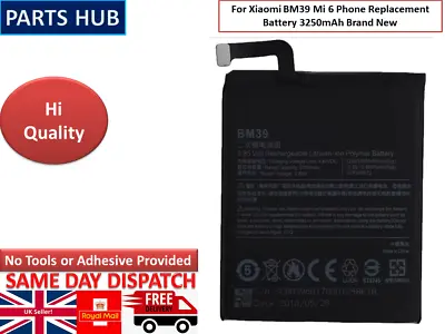 For Xiaomi BM39 Mi 6 Phone Replacement Battery 3250mAh Brand New  • £13.95