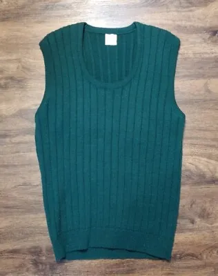 Vintage Drummond Sweater Vest Mens XL Forest Green Acrylic • $19.99