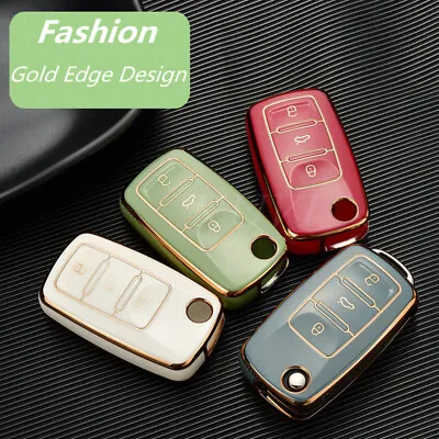 TPU Car Remote Key Case Half Cover Fob Holder Shell For Volkswagen VW Polo Golf • $10.99