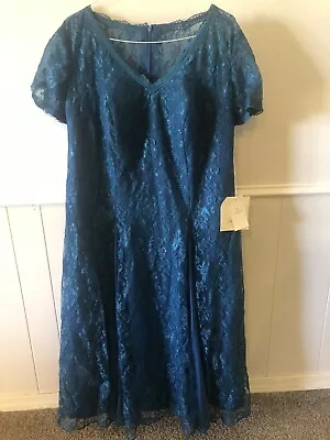 Mother Of The Bride Dress Size 22W Teal Lace Tow Piece New With Tags • $60