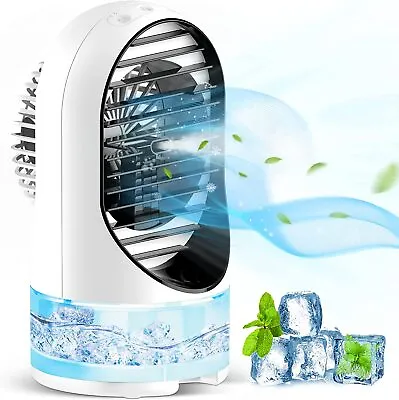 3-in-1 Air Conditioner Humidifier Bedroom Artic Cooler Fan Office Desktop 7 LED • $20.99