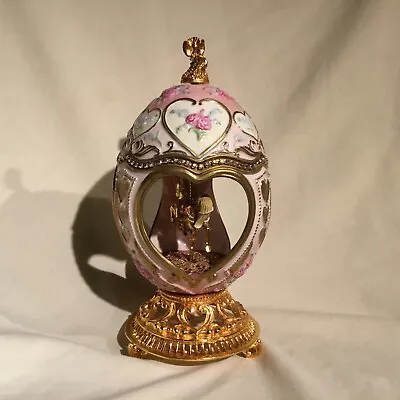  Franklin Mint ‘96 Faberge Musical Carousel Horse Egg Pink & Gold Jewel Figurine • $145