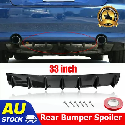 33  Universal Car Rear Bumper 7 Shark Fins Spoiler Diffuser Wing Lip Gloss Black • $21.85