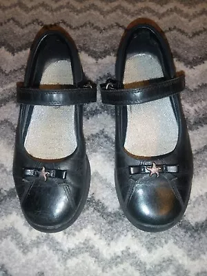 Girls Clarks School Shoes 11.5G Black Leather Mariel Wish Mary Jane Style • £1