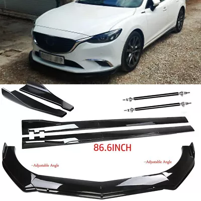 $99.99 • Buy Front Bumper Lip Splitter 86.6 Side Skirts Rear Lip For Mazda 3 6 Atenza