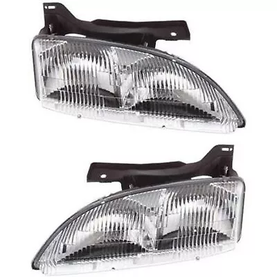 Headlights Headlamps Left & Right Pair Set NEW For 95-99 Chevy Cavalier • $69.14