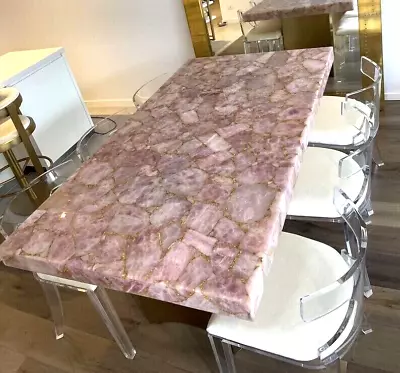 Rose Quartz Kitchen Counter Top Slab & Dining Top Vanity Counter Slab Interior • $868.56