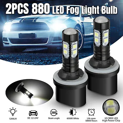 2PCS 880 890 892 893 899 CREE LED Fog Light Driving Bulbs 100W 6000K Xenon White • $9.48