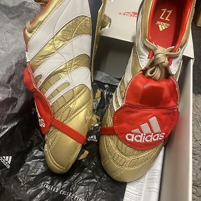 ADIDAS Predator Accelerator FG Zidane Beckham ZZ Size Gold Football Boots Custom • £399.99