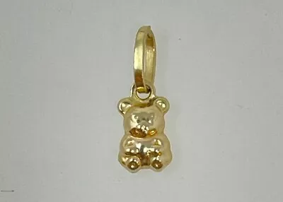 14k Yellow Gold Teddy Bear Tiny Pendant Charm • $59.99