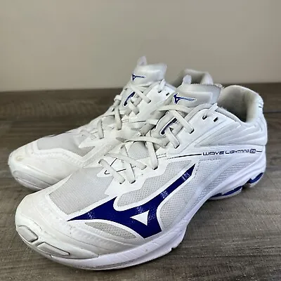 Mizuno Wave Lightning Z6 Women's Size 10.5 Volleyball Shoe White / Blue • $39.99