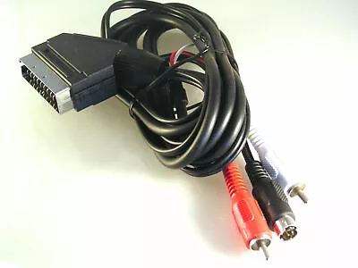 Scart To 2 Phono + S Video SVGA TV To PC Etc. 1.5 Metre Lead OM1076A • £8