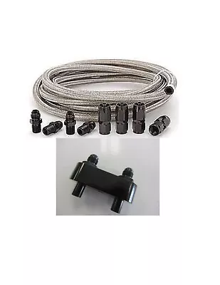 Automatic Transmission Cooler Line Kit -6AN Steel Braided Hose GM 6L80E • $303.48