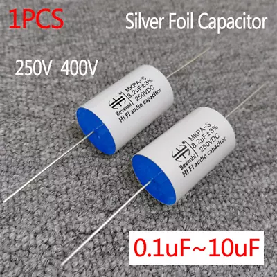 1 PCS For 250V 400V Silver Foil Capacitor 0.1uF-10uF HIFI Audio Capacitor MKPA-S • $15.28