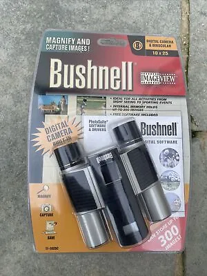 BUSHNELL Image View Binocular/Camera 10X25 Model #110025 Black And Silver W/case • £45