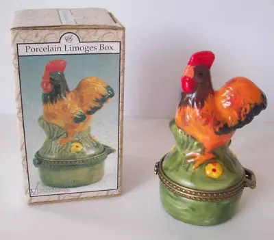 Rooster Chicken Porcelain Trinket Box • $12.99