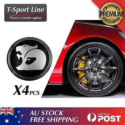 4PCS Holden HSV Wheel Cap Decal Badge  Sticker  63mm  BLACK  V2-VY VZ VE VF EX • $14.99