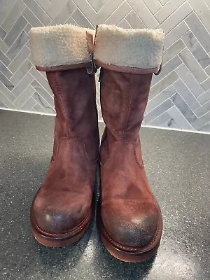 Vintage Foundry Co Trina Red Leather Booties Size 8.5 • $47.99