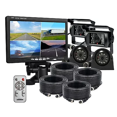 7  Quad Split Monitor+4X Front Side Rear View Backup Camera System For Truck RV • $129