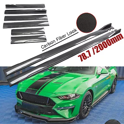 Carbon Fiber Side-Skirt Rocker Panel Splitter Lip/ For Ford Mustang • $79.99